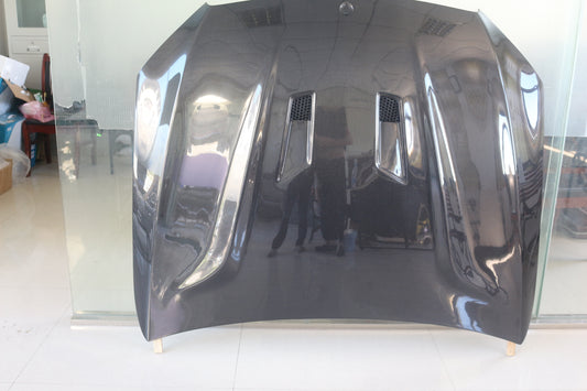 Mercedes Benz C-Class C43 C400 C300 W205 2015 2016 2017 2018 2019 2020 2021 2022 with Aftermarket Parts - Black Series Conversion Style Hood Carbon Fiber from Aero Republic