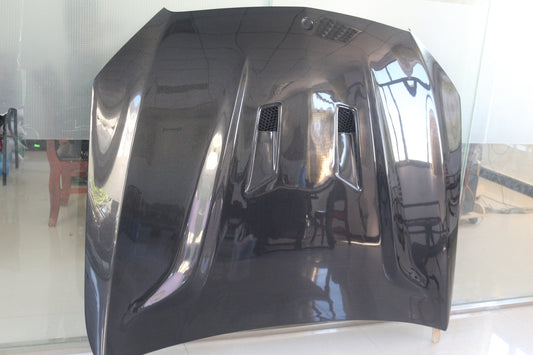 Mercedes Benz C-Class C43 C400 C300 W205 2015 2016 2017 2018 2019 2020 2021 2022 with Aftermarket Parts - Black Series Conversion Style Hood Carbon Fiber from Aero Republic