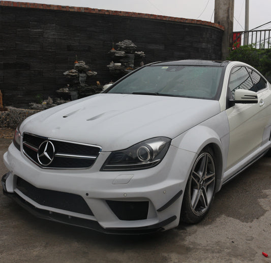 Mercedes Benz C-Class C63 AMG C204 2012 2013 2014 with Aftermarket Parts - Black Series Conversion Style Full Body Kit Carbon Fiber / FRP from Aero Republic