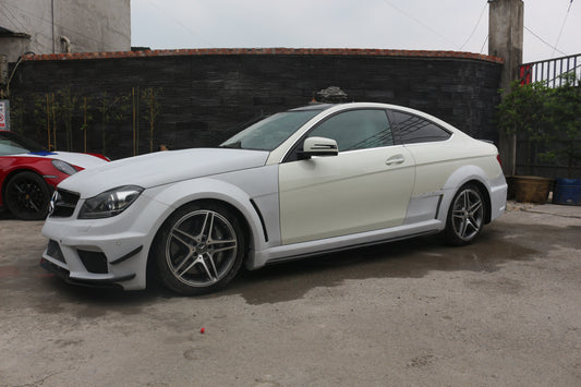 Mercedes Benz C-Class C63 AMG C204 2012 2013 2014 with Aftermarket Parts - Black Series Conversion Style Full Body Kit Carbon Fiber / FRP from Aero Republic