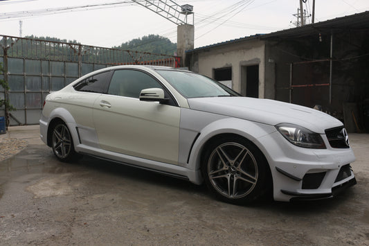 Mercedes Benz C-Class C63 AMG C204 2012 2013 2014 with Aftermarket Parts - Black Series Conversion Style Full Body Kit Carbon Fiber / FRP from Aero Republic