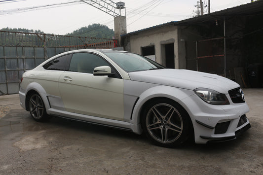 Mercedes Benz C-Class C63 AMG C204 2012 2013 2014 with Aftermarket Parts - Black Series Conversion Style Full Body Kit Carbon Fiber / FRP from Aero Republic