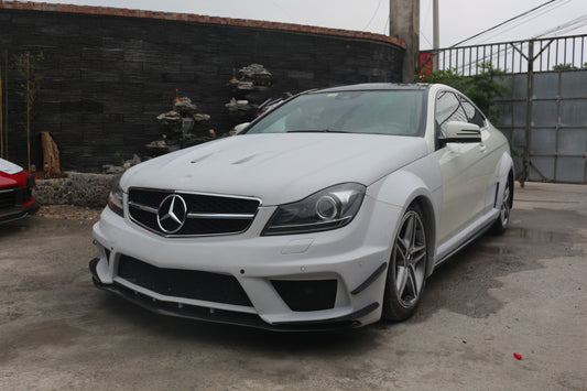 Mercedes Benz C-Class C63 AMG C204 2012 2013 2014 with Aftermarket Parts - Black Series Conversion Style Hood Carbon Fiber / FRP from Aero Republic