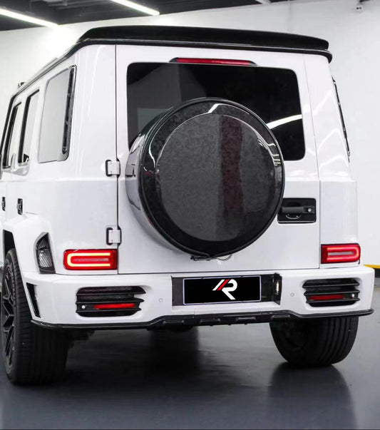 Mercedes Benz G63 AMG G550 W463 W464 2019-ON with Aftermarket Parts - M Style (With & Without Logo) Spare Tire Cover Carbon Fiber from Aero Republic