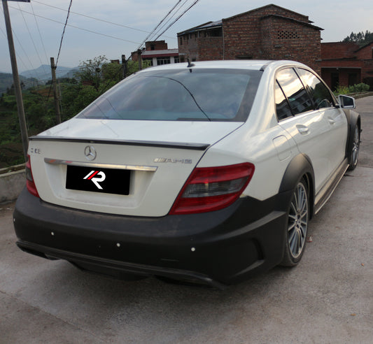 Mercedes Benz W204 C63 AMG 2008 2009 2010 2011 with Aftermarket Parts - Black Series Conversion Style Full Body Kit Carbon Fiber / FRP from Aero Republic