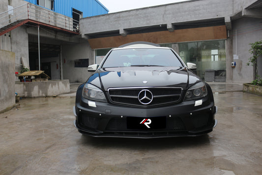 Mercedes Benz W204 C63 AMG 2008 2009 2010 2011 with Aftermarket Parts - Black Series Conversion Style Full Body Kit Carbon Fiber / FRP from Aero Republic