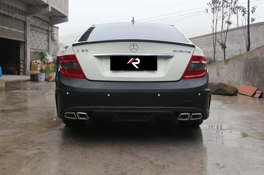 Mercedes Benz W204 C63 AMG 2008 2009 2010 2011 with Aftermarket Parts - Black Series Conversion Style Full Body Kit Carbon Fiber / FRP from Aero Republic