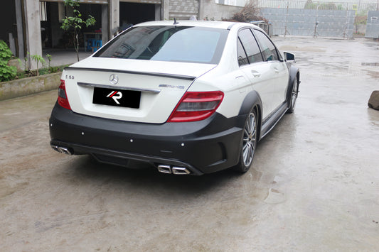 Mercedes Benz W204 C63 AMG 2008 2009 2010 2011 with Aftermarket Parts - Black Series Conversion Style Full Body Kit Carbon Fiber / FRP from Aero Republic