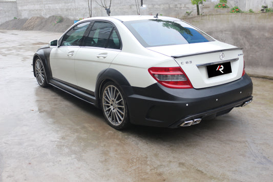 Mercedes Benz W204 C63 AMG 2008 2009 2010 2011 with Aftermarket Parts - Black Series Conversion Style Full Body Kit Carbon Fiber / FRP from Aero Republic