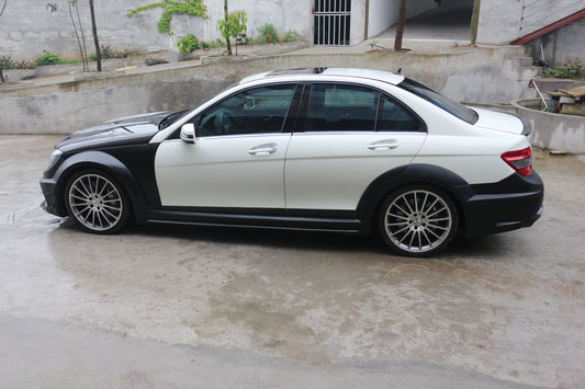 Mercedes Benz W204 C63 AMG 2008 2009 2010 2011 with Aftermarket Parts - Black Series Conversion Style Full Body Kit Carbon Fiber / FRP from Aero Republic