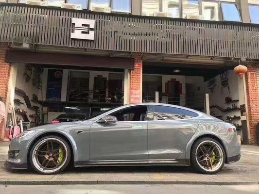Tesla Model S 2nd Gen Late 2016-Early 2021 with Aftermarket Parts - Narrow & Wide Body Full Body Kit Carbon Fiber from Aero Republic