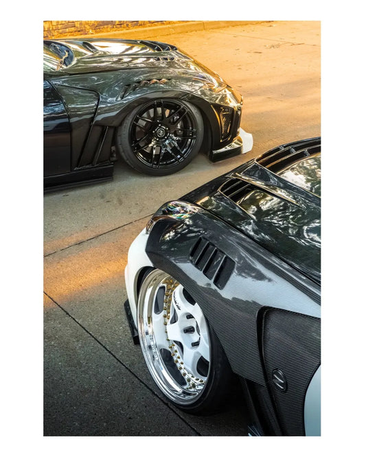 Nissan 370Z Nismo Sport Touring Base Fairlady Z Z34 2009 2010 2011 2012 2013 2014 2015 2016 2017 2018 2019 2020 with Aftermarket Parts - V2 Front Fenders Carbon Fiber from Aero Republic
