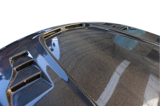 Nissan 370Z Nismo Sport Touring Base Fairlady Z Z34 2009 2010 2011 2012 2013 2014 2015 2016 2017 2018 2019 2020 with Aftermarket Parts - V2 Hood Carbon Fiber/FRP from Aero Republic
