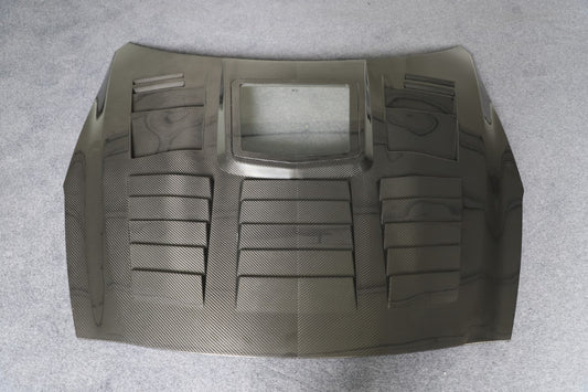 Nissan GTR R35 CBA DBA 2008 2009 2010 2011 2012 2013 2014 2015 2016 (for installation on 2017 2018 2019 2020 2021 2022 2023 2024 vehicles, 2008 2009 2010 2011 2012 2013 2014 2015 2016 front bumper is recommended) with Aftermarket Parts - IMP Style Hood Dry Pre-preg Carbon Fiber from Aero Republic