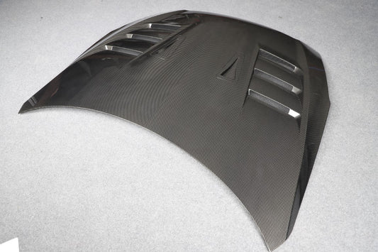 Nissan GTR R35 EBA 2017 2018 2019 2020 2021 2022 2023 2024 (2017+ hood recommended for 2008-2016 model years) with Aftermarket Parts - TS Style Hood Dry Pre-preg Carbon Fiber from Aero Republic