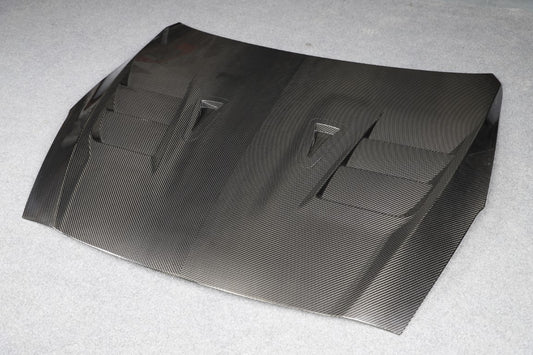 Nissan GTR R35 EBA 2017 2018 2019 2020 2021 2022 2023 2024 (2017+ hood recommended for 2008-2016 model years) with Aftermarket Parts - TS Style Hood Dry Pre-preg Carbon Fiber from Aero Republic