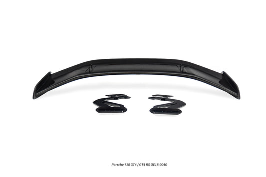 Porsche 718 / 981 / 987 Cayman Base S T GTS R with Aftermarket Parts - GT4RS Style Rear Wing (Aluminum Bracket Included) Pre-preg Carbon Fiber / FRP from Aero Republic