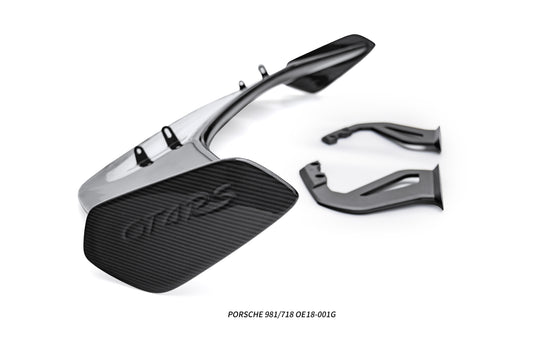 Porsche 981 Cayman (Base / S / GTS) 2012 2013 2014 2015 2016 & 718 982 Cayman (Base / T / S / GTS) 2017-ON & 987.1 987.2 Cayman (Base / S) 2005-2012 with Aftermarket Parts - GT4RS Conversion Style Rear Wing Dry Pre-preg Carbon Fiber / FRP from Aero Republic