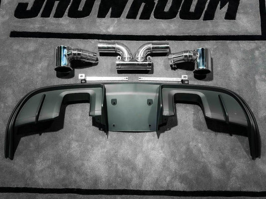 Porsche 718 Boxster Cayman Base S T GTS with Aftermarket Parts - GT4RS Style Rear Diffuser (Exhaust Tips Included) PP from Aero Republic