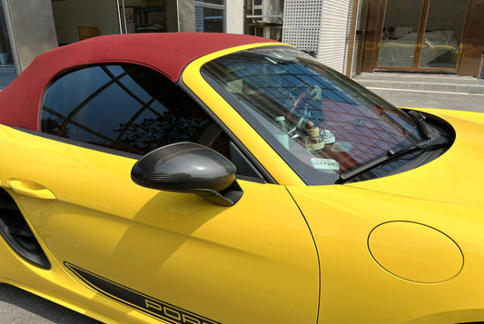 Porsche 718 Boxster & Cayman Base/S/T/GTS Spyder/Spyder RS/GT4/GT4RS LHD (Left Hand Drive) 2016-ON with Aftermarket Parts - OE Style Replacement Mirror Caps Pre-preg Carbon Fiber from Aero Republic