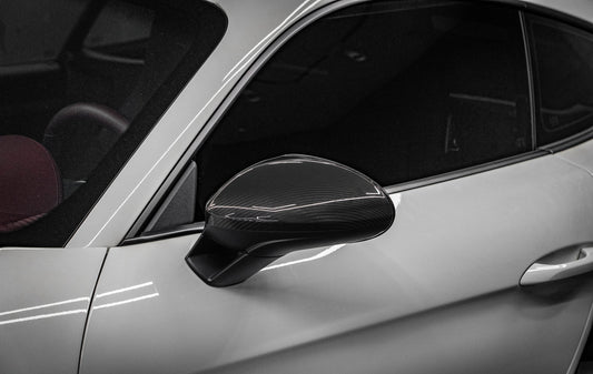 Porsche 718 Boxster & Cayman Base/S/T/GTS Spyder/Spyder RS/GT4/GT4RS LHD (Left Hand Drive) 2016-ON with Aftermarket Parts - OE Style Replacement Mirror Caps Pre-preg Carbon Fiber from Aero Republic