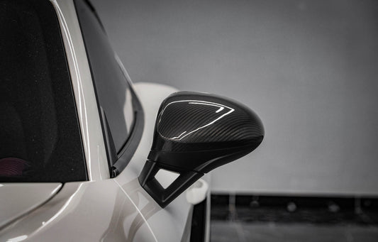 Porsche 718 Boxster & Cayman Base/S/T/GTS Spyder/Spyder RS/GT4/GT4RS LHD (Left Hand Drive) 2016-ON with Aftermarket Parts - OE Style Replacement Mirror Caps Pre-preg Carbon Fiber from Aero Republic