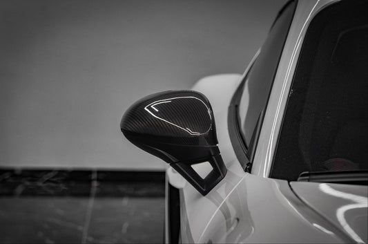 Porsche 718 Boxster & Cayman Base/S/T/GTS Spyder/Spyder RS/GT4/GT4RS LHD (Left Hand Drive) 2016-ON with Aftermarket Parts - OE Style Replacement Mirror Caps Pre-preg Carbon Fiber from Aero Republic