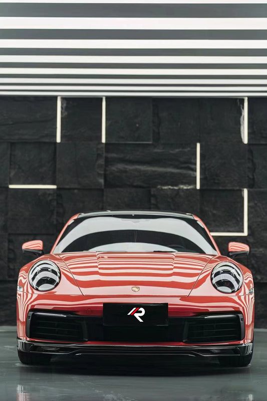 Porsche 911 992.1 Carerra Base/S/T/4/4S/Targa 4/ Targa 4S (for non-aerokit version bumpers) 2020 2021 2022 2023 2024 with Aftermarket Parts - T-ART Style Front Lip Carbon Fiber from Aero Republic