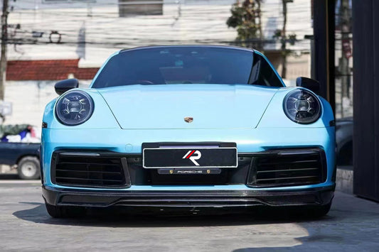 Porsche 911 992.1 Carerra Base/S/T/4/4S/Targa 4/ Targa 4S (for non-aerokit version bumpers) 2020 2021 2022 2023 2024 with Aftermarket Parts - T-ART Style Front Lip Carbon Fiber from Aero Republic