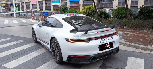 Porsche 911 992.1 Carerra Base/S/T/4/4S/Targa 4/ Targa 4S/GTS 2020 2021 2022 2023 2024 with Aftermarket Parts - TC Stinger GTR Style Engine Lid Cover Replacement Carbon Fiber from Aero Republic