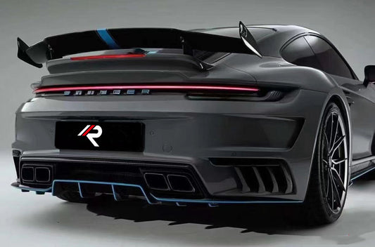 Porsche 911 992.1 Carerra Base/S/T/4/4S/Targa 4/ Targa 4S/GTS 2020 2021 2022 2023 2024 with Aftermarket Parts - TC Sting GTR Style Rear Bumper & Exhaust Tips Carbon Fiber/Aluminum from Aero Republic