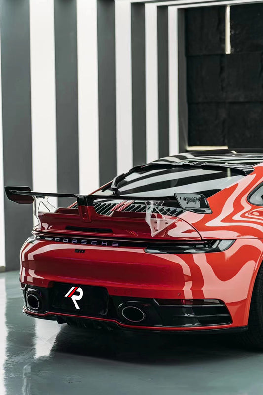 Porsche 911 992.1 Carerra Base/S/T/4/4S/Targa 4/ Targa 4S (for non-aerokit version bumpers) 2020 2021 2022 2023 2024 with Aftermarket Parts - T-ART Style Rear Diffuser Carbon Fiber from Aero Republic