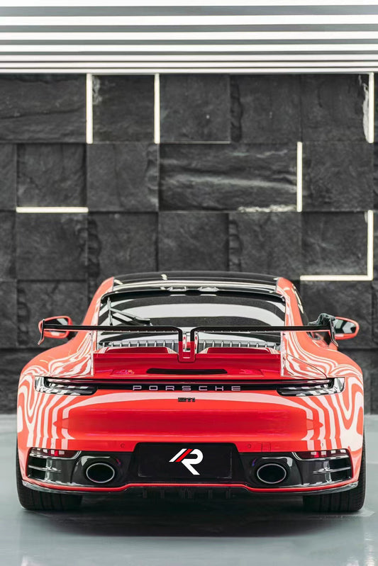 Porsche 911 992.1 Carerra Base/S/T/4/4S/Targa 4/ Targa 4S (for non-aerokit version bumpers) 2020 2021 2022 2023 2024 with Aftermarket Parts - T-ART Style Rear Diffuser Carbon Fiber from Aero Republic