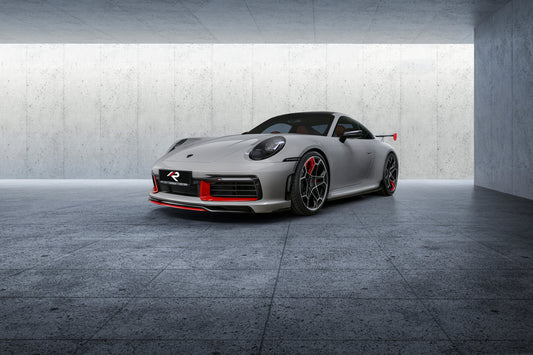 Porsche 911 992.1 Carerra Base/S/T/4/4S/Targa 4/ Targa 4S (base bumper only) 2020 2021 2022 2023 2024 with Aftermarket Parts - Front Lip Carbon Fiber / FRP from Aero Republic