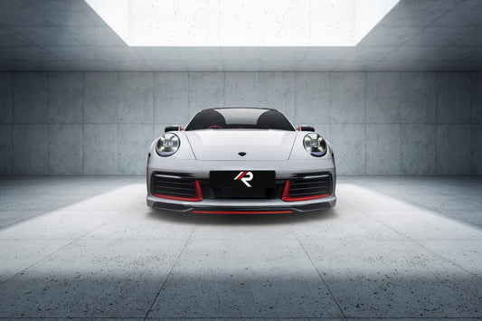 Porsche 911 992.1 Carerra Base/S/T/4/4S/Targa 4/ Targa 4S (base bumper only) 2020 2021 2022 2023 2024 with Aftermarket Parts - Front Lip Carbon Fiber / FRP from Aero Republic