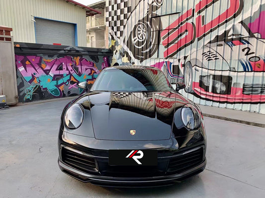 Porsche 911 992.1 Carerra Base/S/T/4/4S/Targa 4/ Targa 4S (base bumper only) 2020 2021 2022 2023 2024 with Aftermarket Parts - Front Lip Carbon Fiber / FRP from Aero Republic