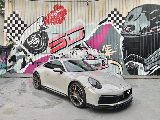 Porsche 911 992.1 Carerra Base/S/T/4/4S/Targa 4/ Targa 4S (base bumper only) 2020 2021 2022 2023 2024 with Aftermarket Parts - Front Lip Carbon Fiber / FRP from Aero Republic