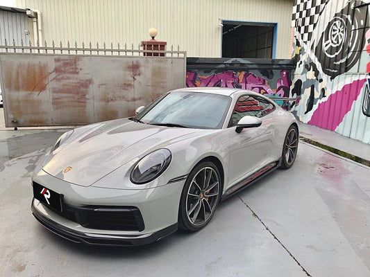 Porsche 911 992.1 Carerra Base/S/T/4/4S/Targa 4/ Targa 4S (base bumper only) 2020 2021 2022 2023 2024 with Aftermarket Parts - Front Lip Carbon Fiber / FRP from Aero Republic