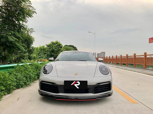 Porsche 911 992.1 Carerra Base/S/T/4/4S/Targa 4/ Targa 4S (base bumper only) 2020 2021 2022 2023 2024 with Aftermarket Parts - Front Lip Carbon Fiber / FRP from Aero Republic