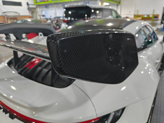 Porsche 911 992.1 GT3RS 2023 2024 2025 with Aftermarket Parts - Rear Wing End Plate Carbon Fiber from Aero Republic