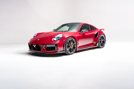 Porsche 911 992.1 Turbo/Turbo S 2020 2021 2022 2023 2024 2025 with Aftermarket Parts - T-ART Style Side Skirts Carbon Fiber from Aero Republic
