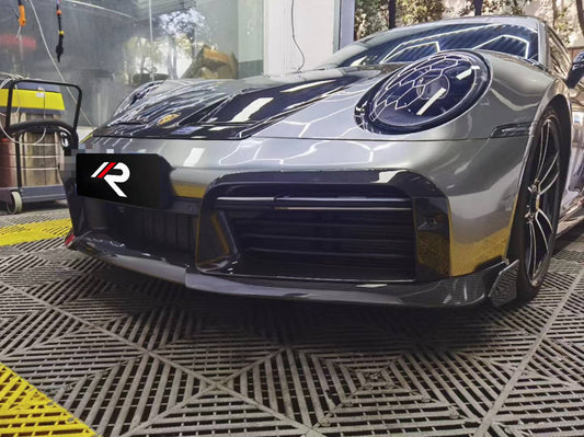 Porsche 911 992.1 Turbo/Turbo S 2020 2021 2022 2023 2024 2025 (non-aerokit version) with Aftermarket Parts - OEM Replacement Front Bumper Trims Carbon Fiber from Aero Republic