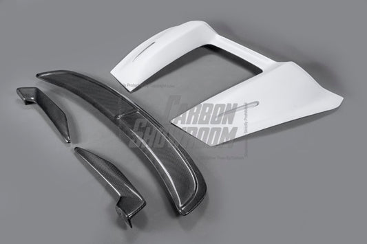Porsche 981 Boxster (Base / S / GTS) 2012 2013 2014 2015 2016 with Aftermarket Parts - Tonneau Cover and Rear Wing Carbon Fiber from Aero Republic