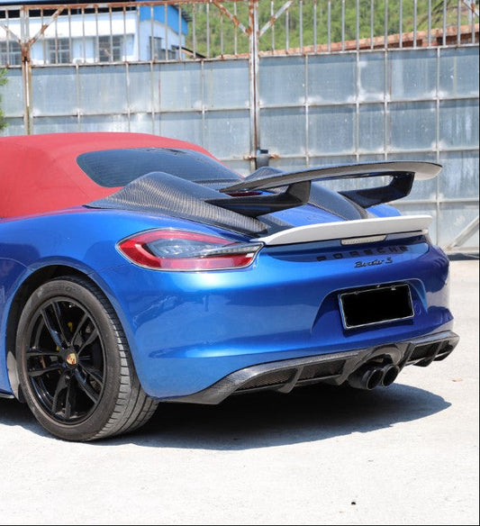 Aero Republic Tonneau Cover and Rear Wing for Porsche 981 Boxster Base / S / GTS 2012-2016 Carbon Fiber