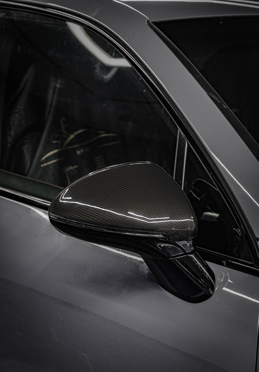 Porsche Cayenne 958 958.2 92A Cayenne Base/S/E-Hybrid/GTS/Turbo/Turbo S/Diesel/S Diesel 2015 2016 2017 2018 with Aftermarket Parts - OE Style / equipped with blind assist & without blind assist Replacement Mirror Caps Pre-preg Carbon Fiber from Aero Republic