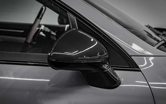 Porsche Cayenne 958 958.2 92A Cayenne Base/S/E-Hybrid/GTS/Turbo/Turbo S/Diesel/S Diesel 2015 2016 2017 2018 with Aftermarket Parts - OE Style / equipped with blind assist & without blind assist Replacement Mirror Caps Pre-preg Carbon Fiber from Aero Republic