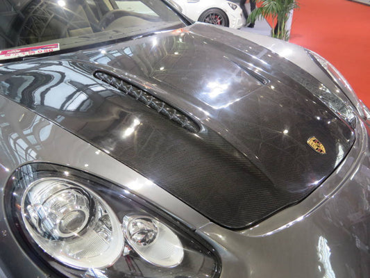 Porsche Panamera 970 970.1 970.2 2/4/4S/GTS/Turbo/Turbo S 2010 2011 2012 2013 2014 2015 2016 with Aftermarket Parts - V2 Hood Carbon Fiber / FRP from Aero Republic