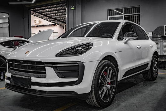 Porsche Macan 95B.1 Base/S/GTS/Sport Edition/Turbo 2015 2016 2017 2018 & 95B.2 Base/S/GTS/Turbo 2019 2020 2021 with Aftermarket Parts - OE Style / without & equipped with blind assist Replacement Mirror Caps Carbon Fiber from Aero Republic