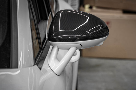 Porsche Macan 95B.1 Base/S/GTS/Sport Edition/Turbo 2015 2016 2017 2018 & 95B.2 Base/S/GTS/Turbo 2019 2020 2021 with Aftermarket Parts - OE Style / without & equipped with blind assist Replacement Mirror Caps Carbon Fiber from Aero Republic