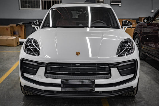 Porsche Macan 95B.1 Base/S/GTS/Sport Edition/Turbo 2015 2016 2017 2018 & 95B.2 Base/S/GTS/Turbo 2019 2020 2021 with Aftermarket Parts - OE Style / without & equipped with blind assist Replacement Mirror Caps Carbon Fiber from Aero Republic
